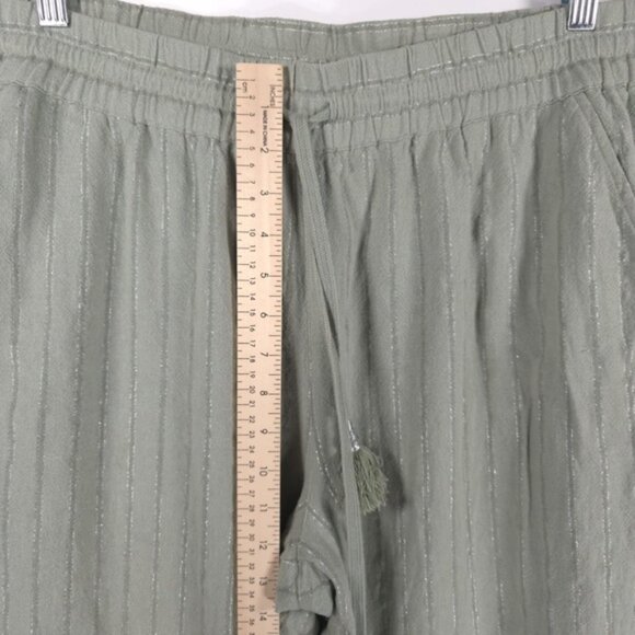 Soft Surroundings LINEN Blend Straight Leg Elastic Waist Drawstring Pants LARGE - Picture 5 of 10